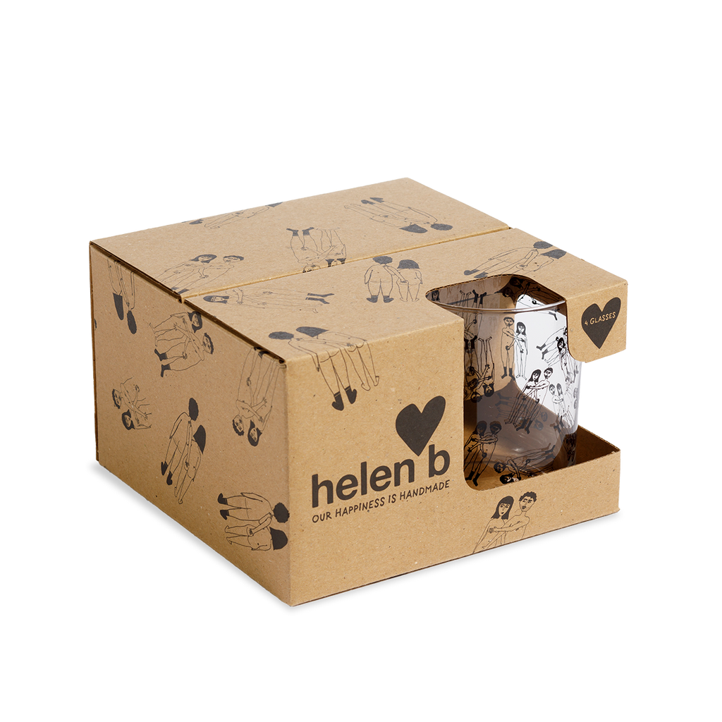 glasses naked couple (set of 4)