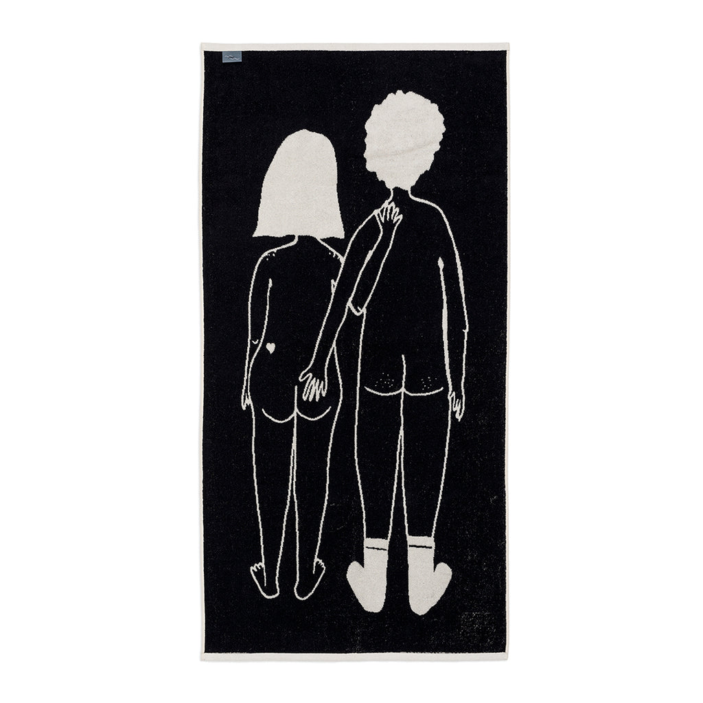 bath towel naked couple back