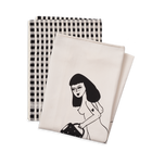 set kitchen towels happy flowers