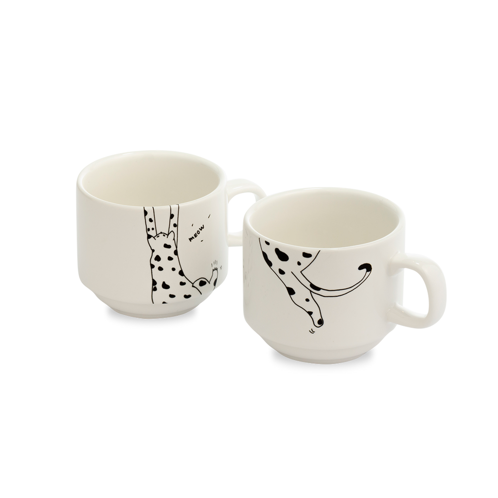stackable mugs meow (set*2)