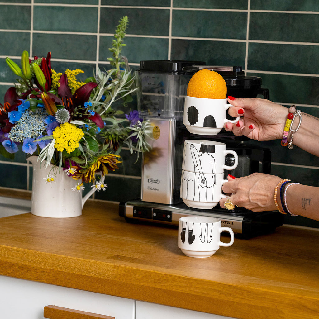 stackable mugs naked couple back (set*4)