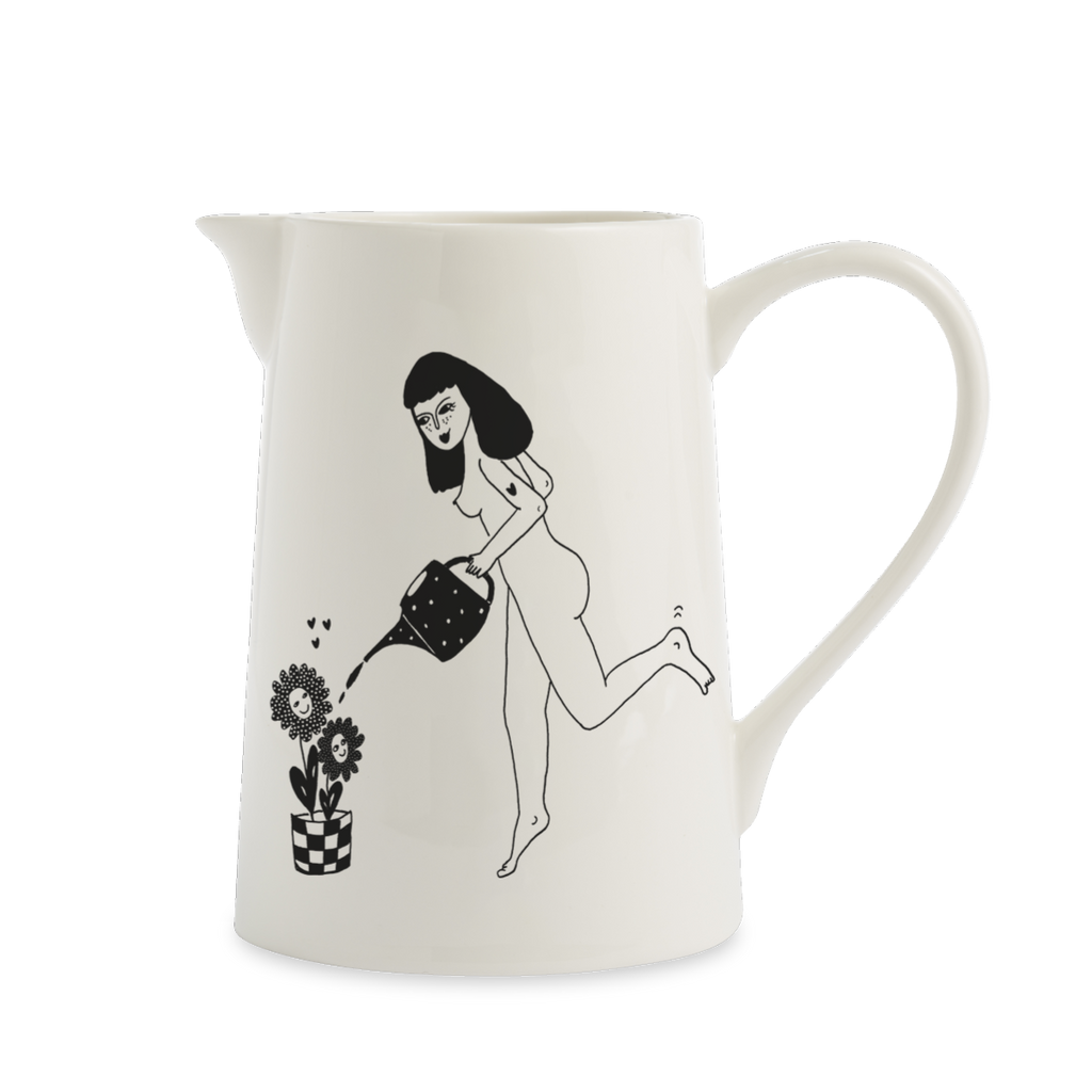 large jug happy flowers