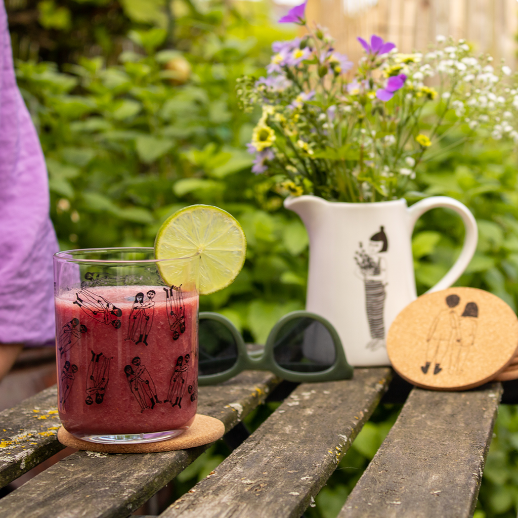 glasses naked couple (set of 4)