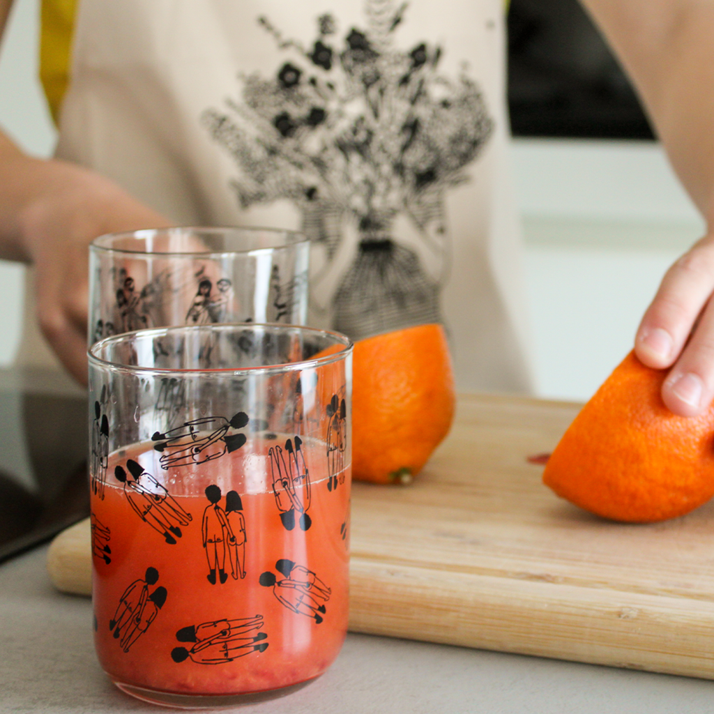 glazen naked couple back (set van 4)