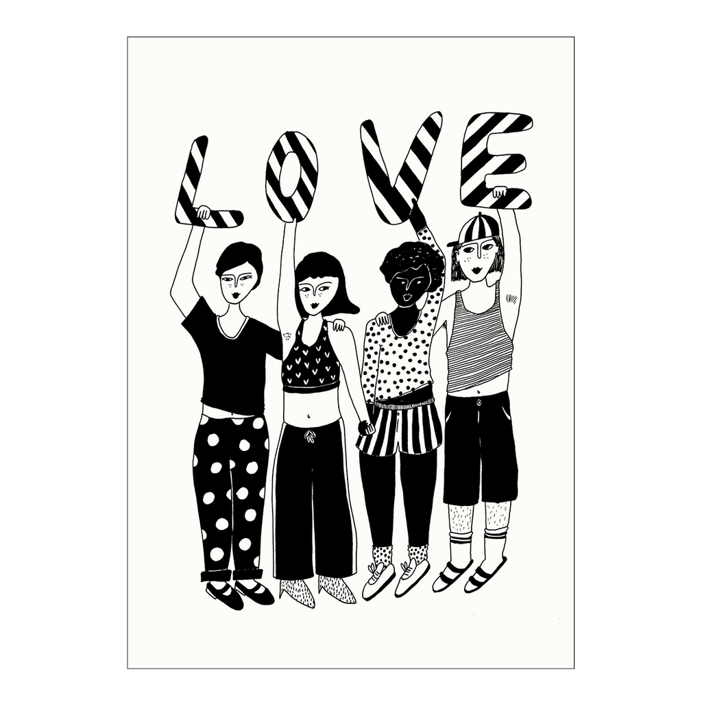 postcard striped love