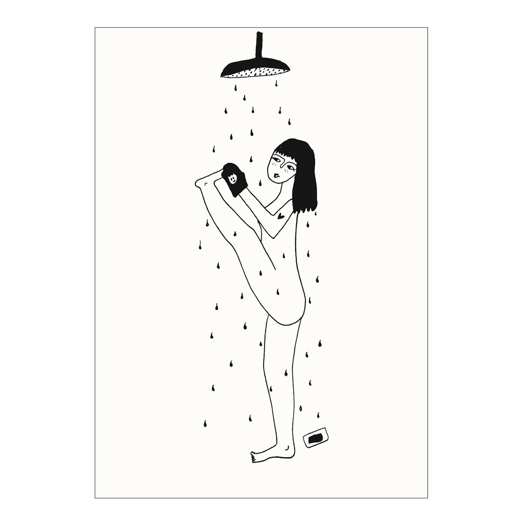postcard yoga in the shower