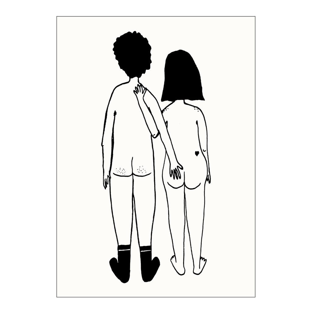 poster naked couple back A4