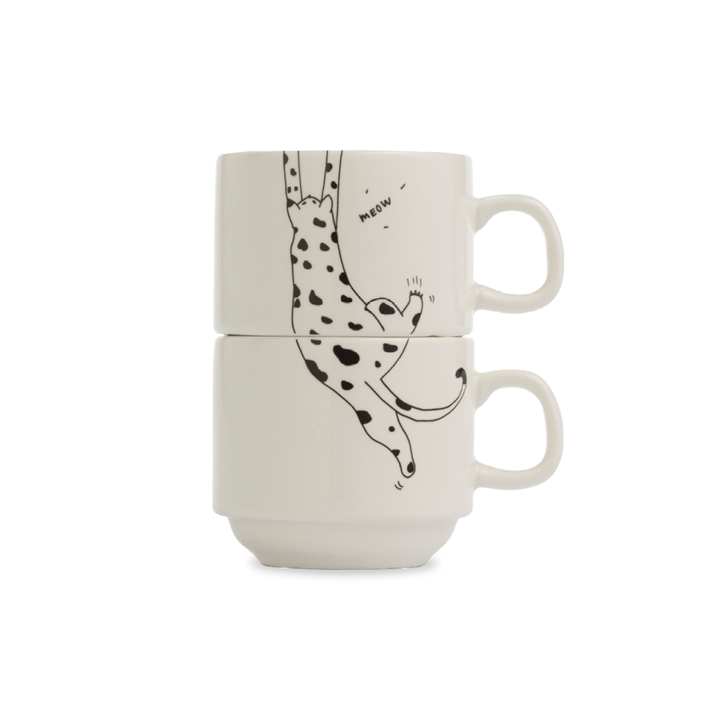 stackable mugs meow (set*2)