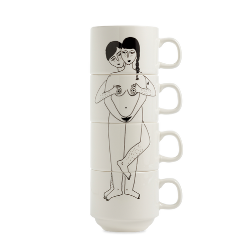 stackable mugs faces everywhere (set*4)