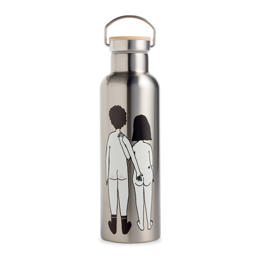 drinkfles naked couple back