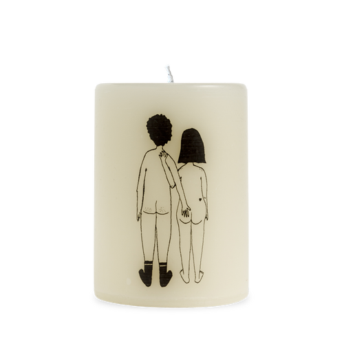 candle naked couple back