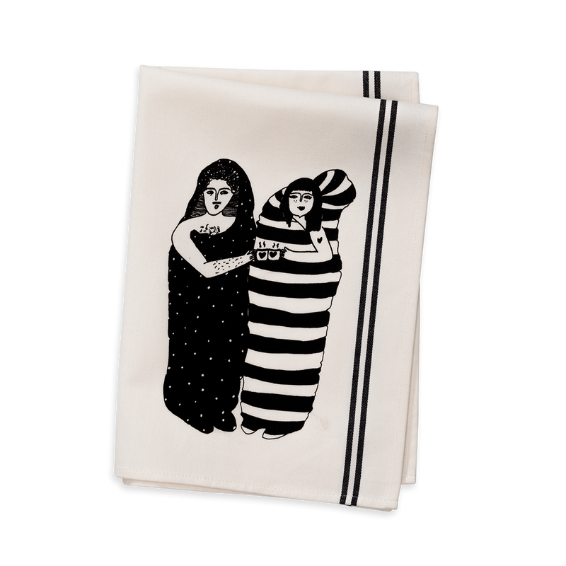 kitchen towel dots and stripes