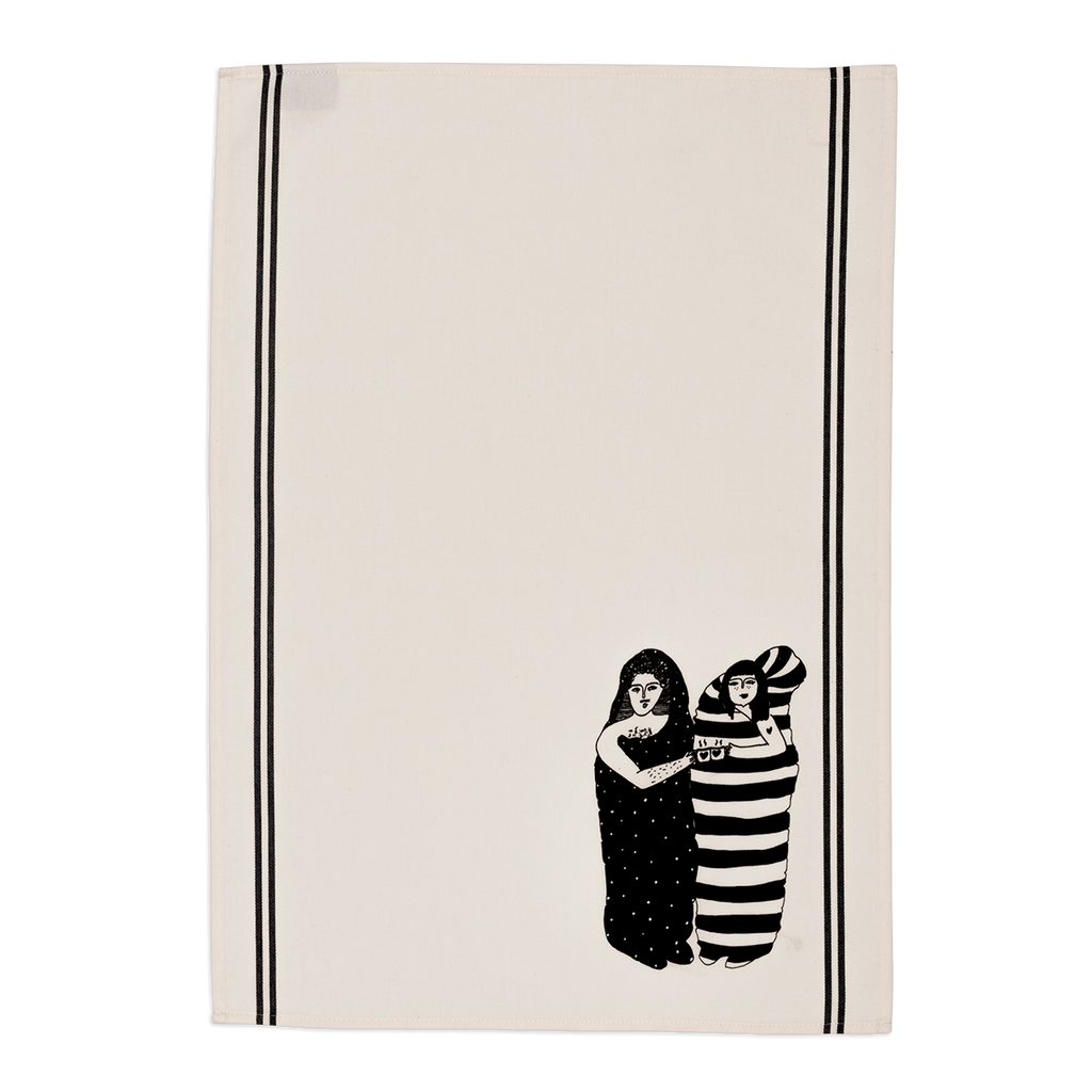 kitchen towel dots and stripes