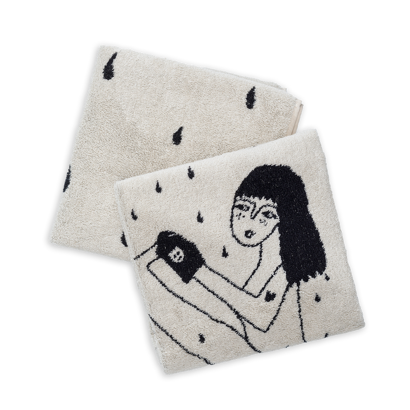 towels set yoga in the shower