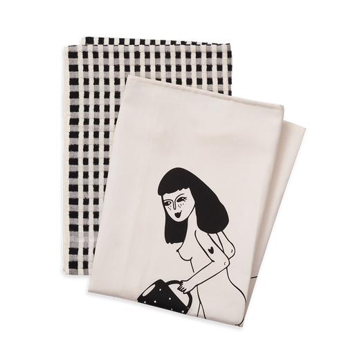 set kitchen towels happy flowers