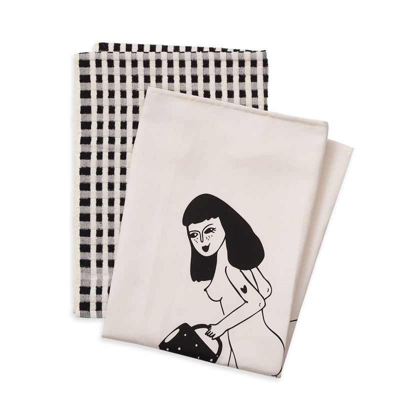 set kitchen towels happy flowers