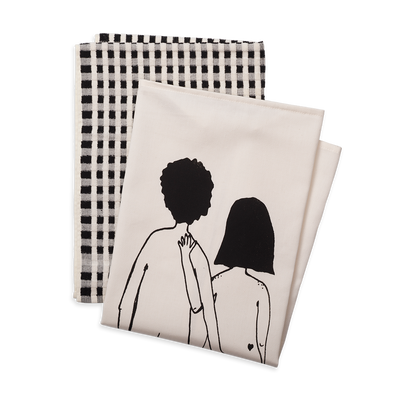 set keukenhanddoeken naked couple back