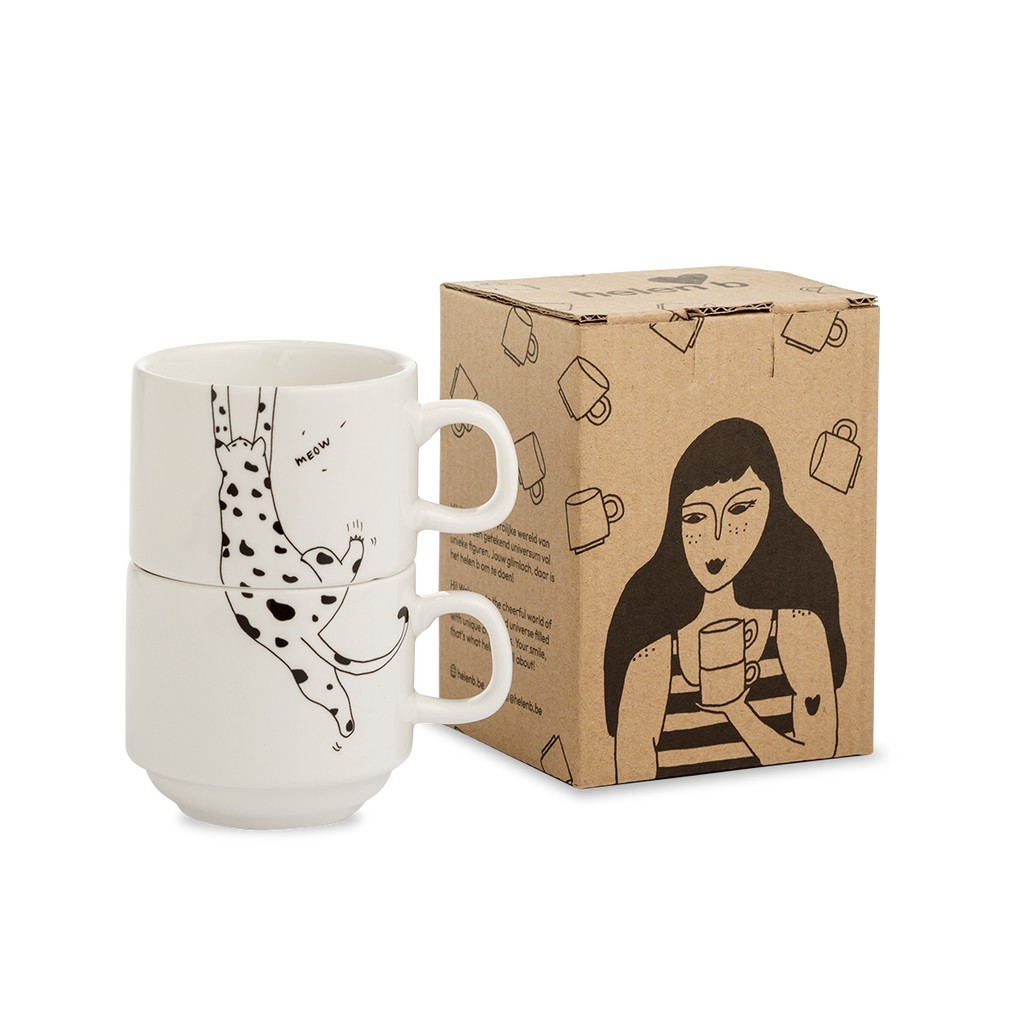 stapelbare mokken meow (set*2)