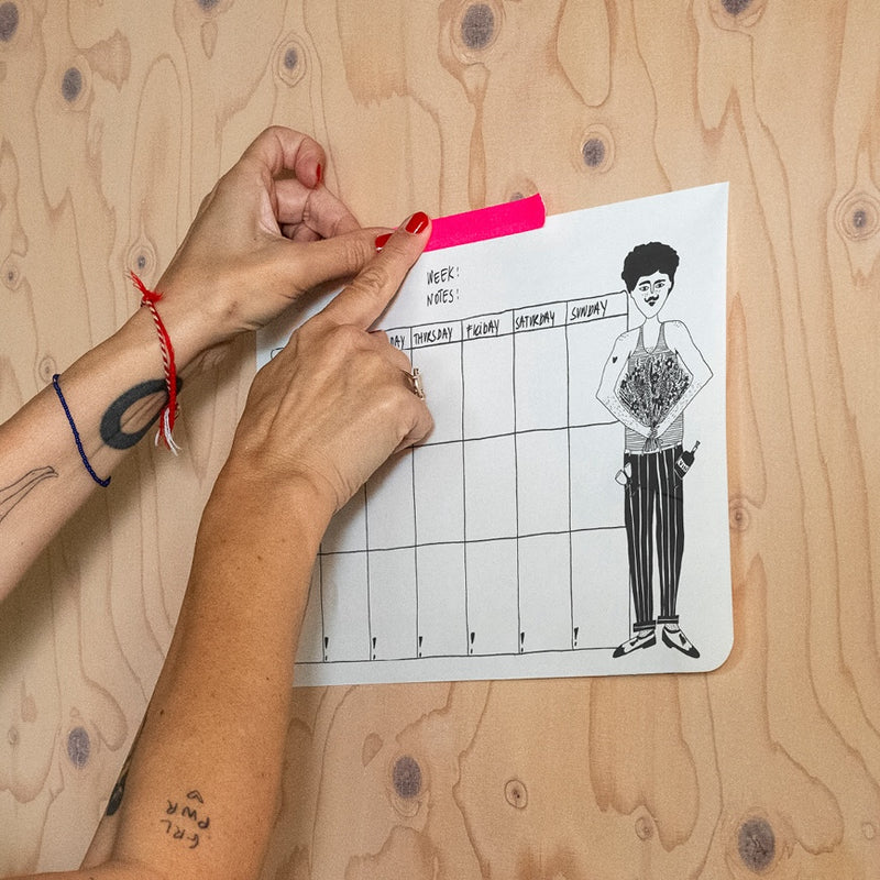 weekly planner A4 flower man