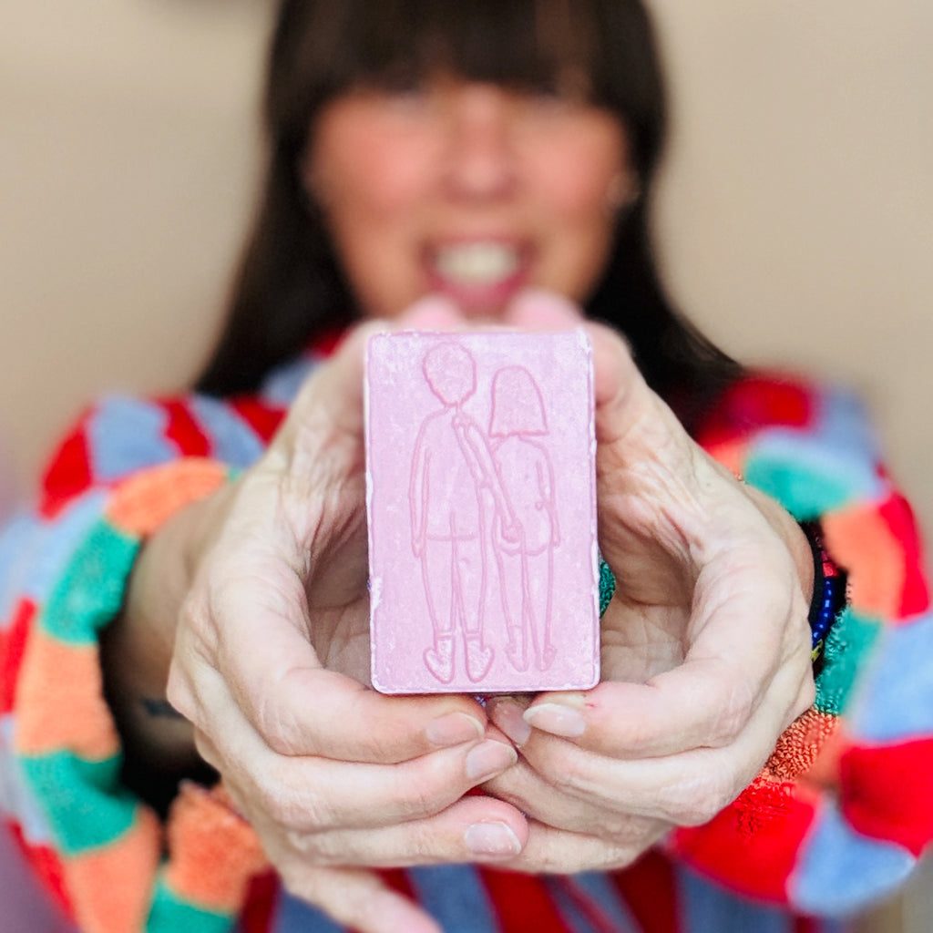 soap naked couple back