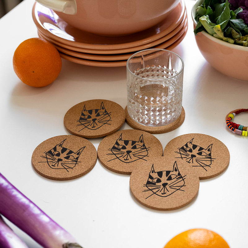 onderzetter kitty (set van 6)