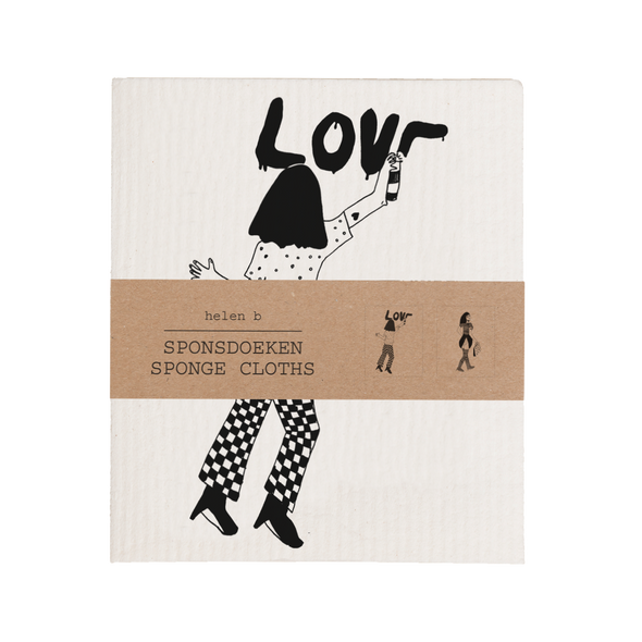 sponsdoeken set slip with dots & love