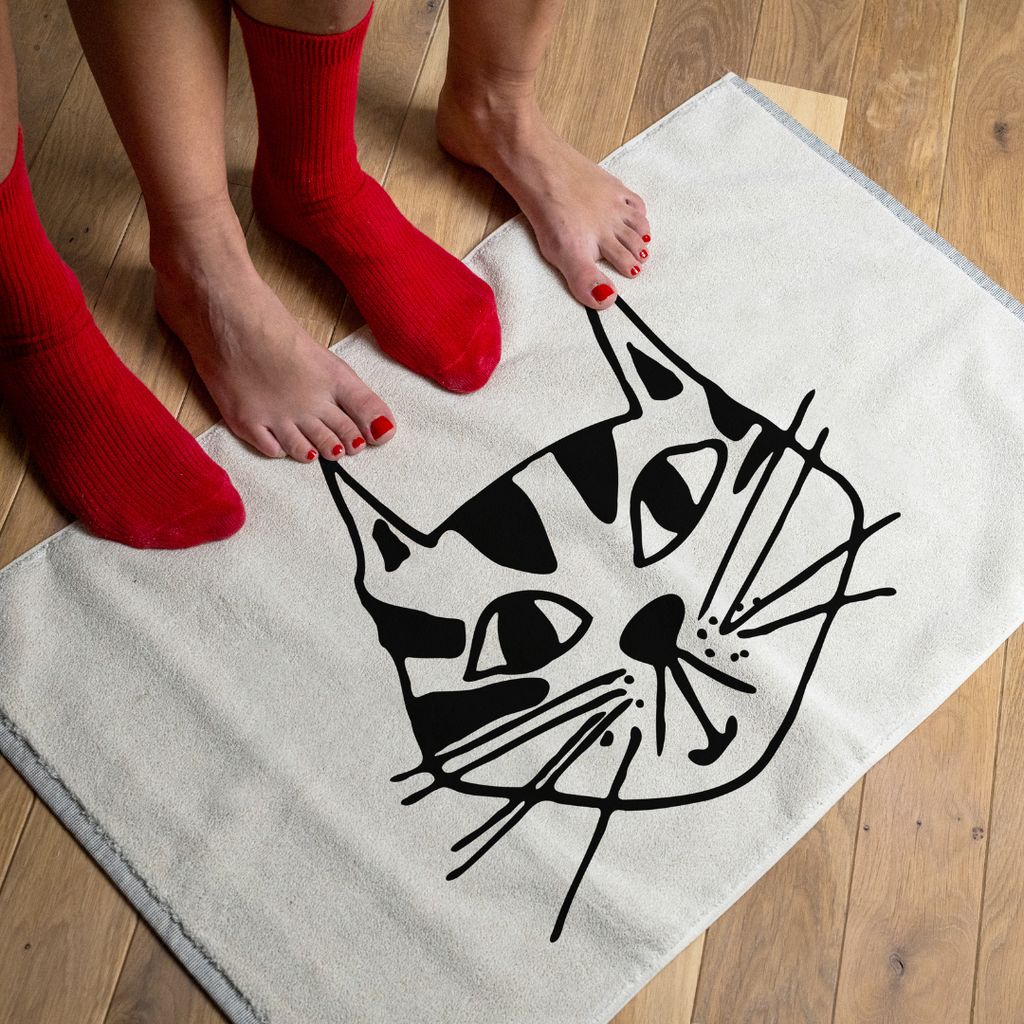 bath mat kitty