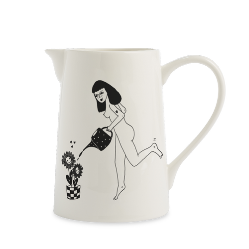 large jug happy flowers