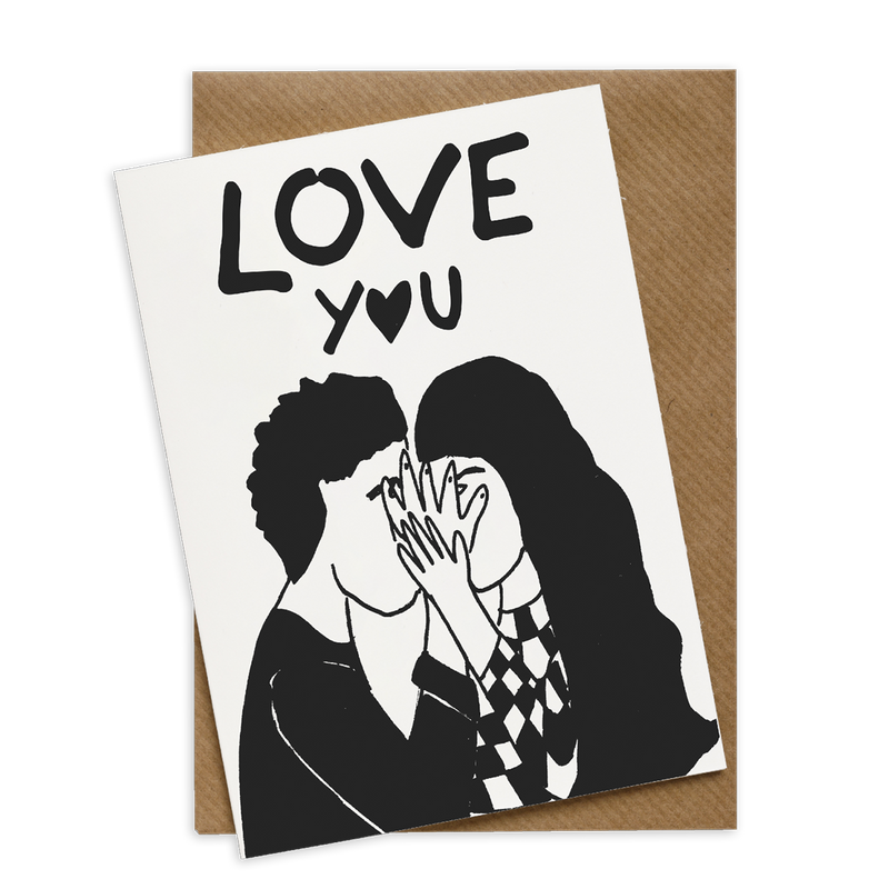 wenskaart love you secret kissers