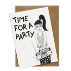 wenskaart time for a party juke box girl