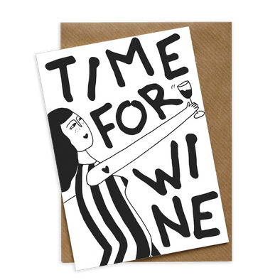 wenskaart time for wine wine o'clock