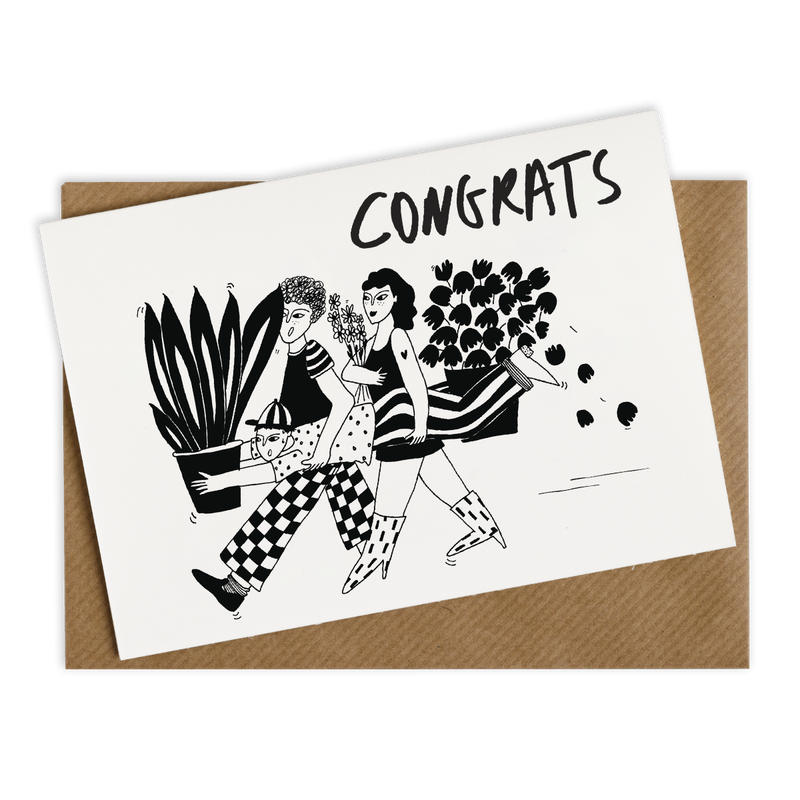 wenskaart congrats - plant movers