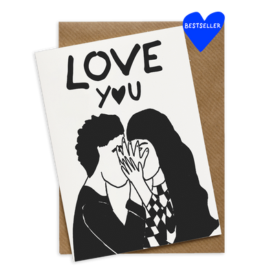 wenskaart love you secret kissers