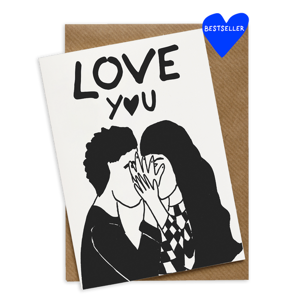 wenskaart love you secret kissers