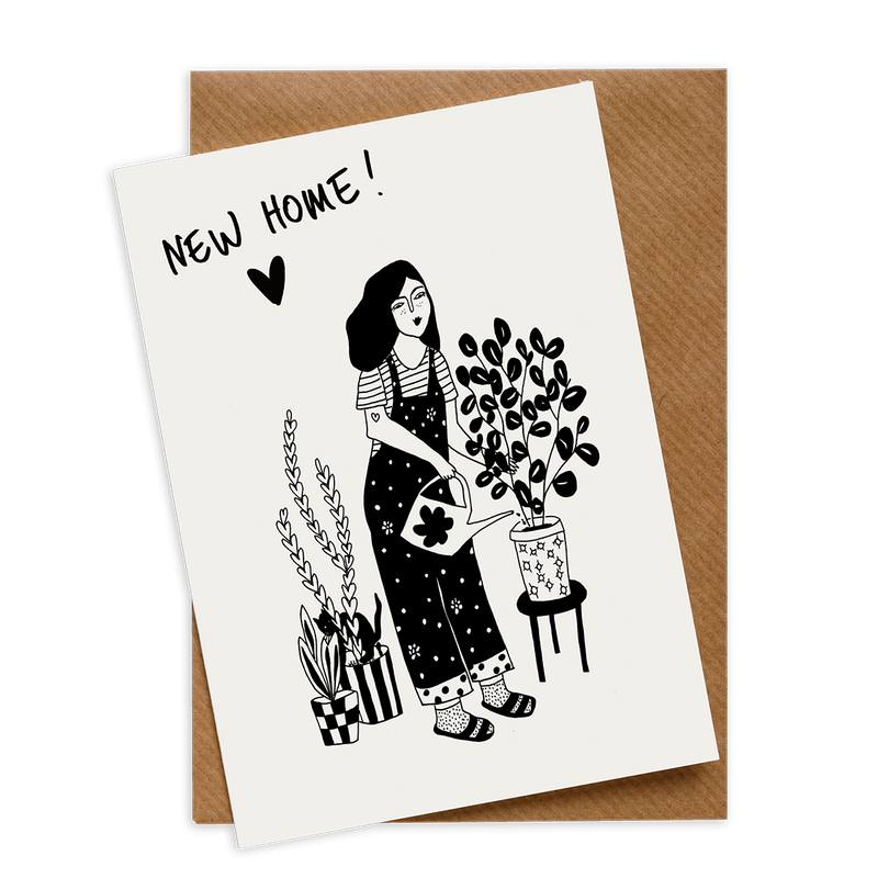 greeting card new home plant lover