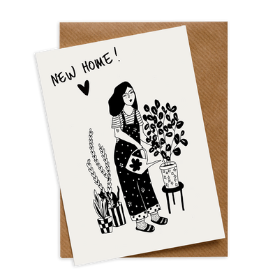 wenskaart new home plant lover