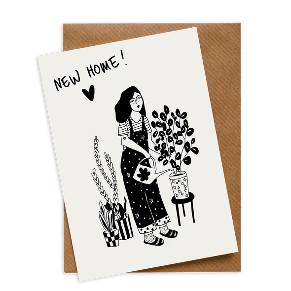 wenskaart new home plant lover