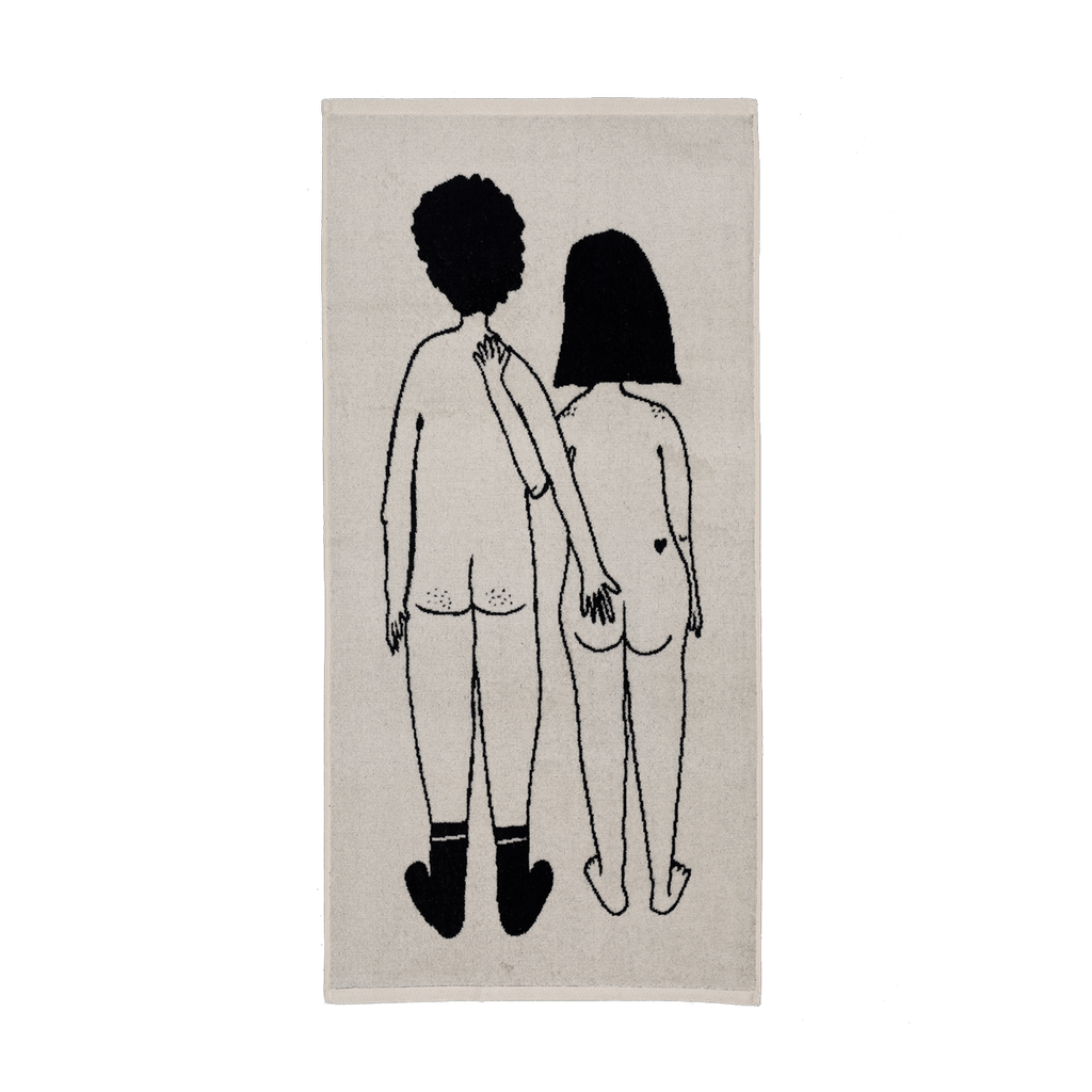 handdoek naked couple back