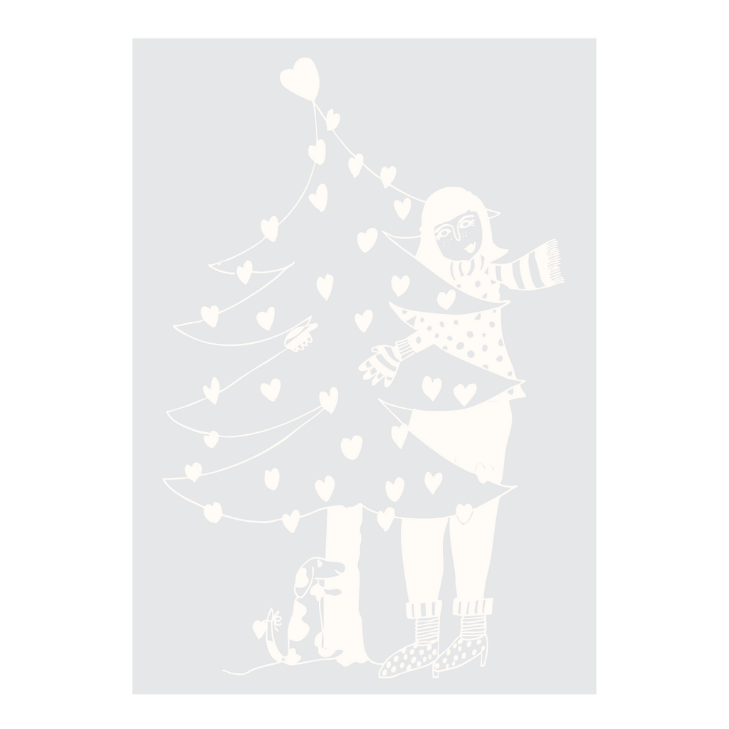 raamsticker x-mas tree hugger