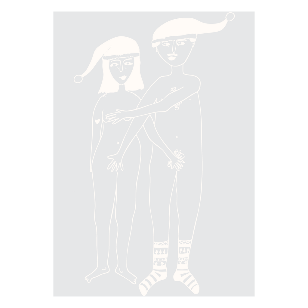 raamsticker x-mas naked couple