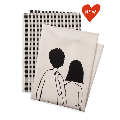 set keukenhanddoeken naked couple back