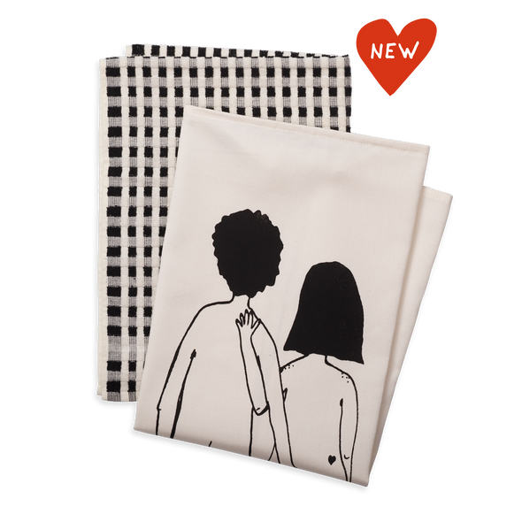 set keukenhanddoeken naked couple back
