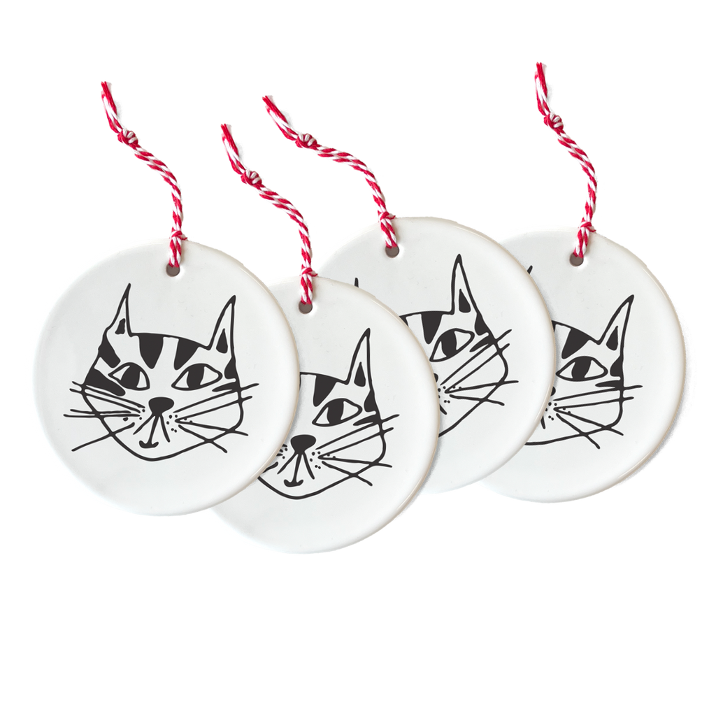 Set of 4 kitty pendants