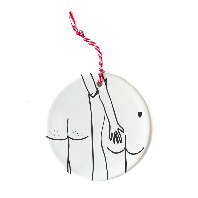 ornament naked couple back