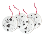 set van 4 hangers naughty rudolph