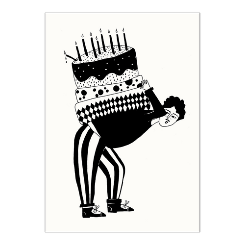 postkaart birthday cake