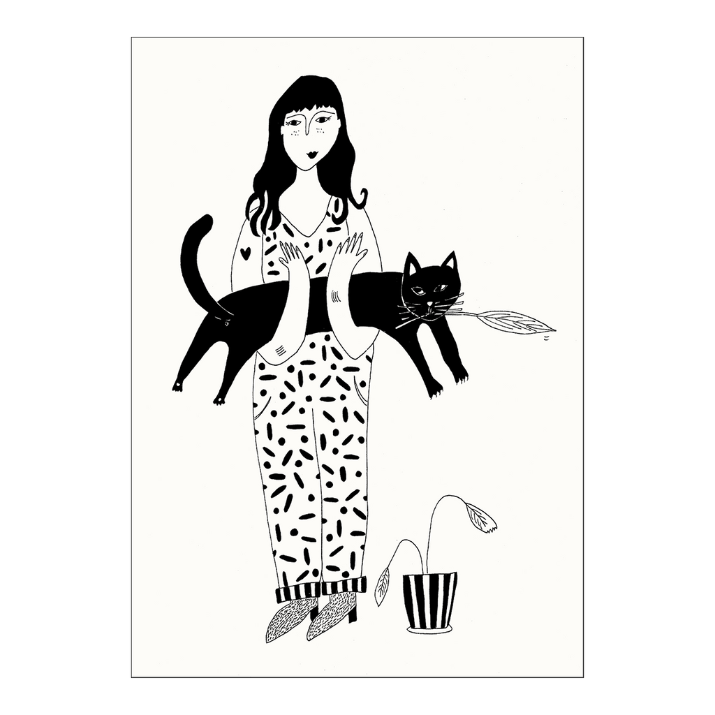 postkaart black cat
