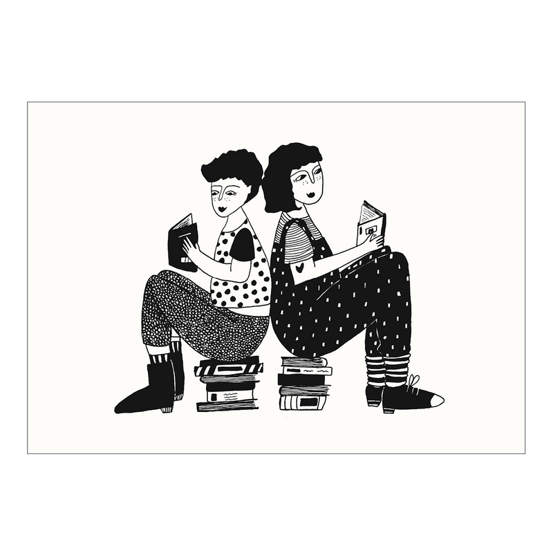 postkaart book lovers