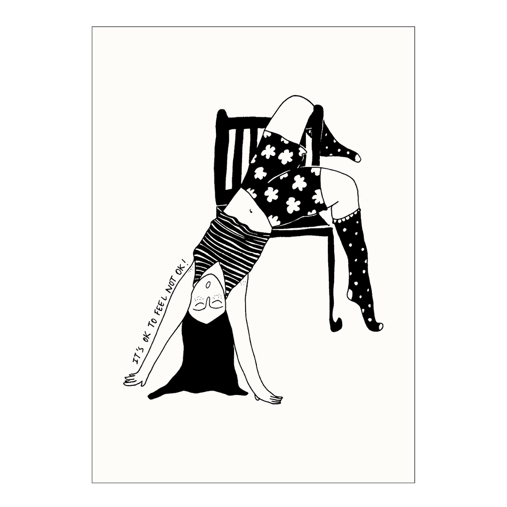 postkaart drama on a chair