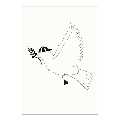 postkaart hipster peace pigeon